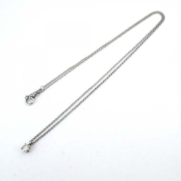 Tiffany necklace solitaire 1PD Pt950 platinum diamond ladies - Picture 3 of 8
